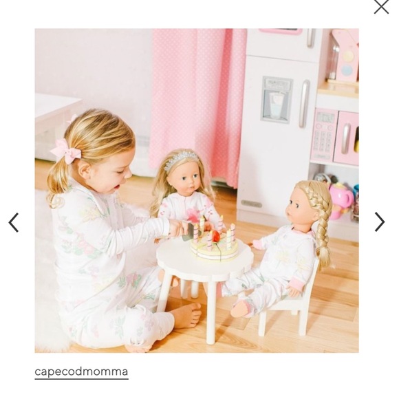 NIB Pottery Barn Kids Doll Flower Table and Chairs new American Girl 18 in - Picture 3 of 4